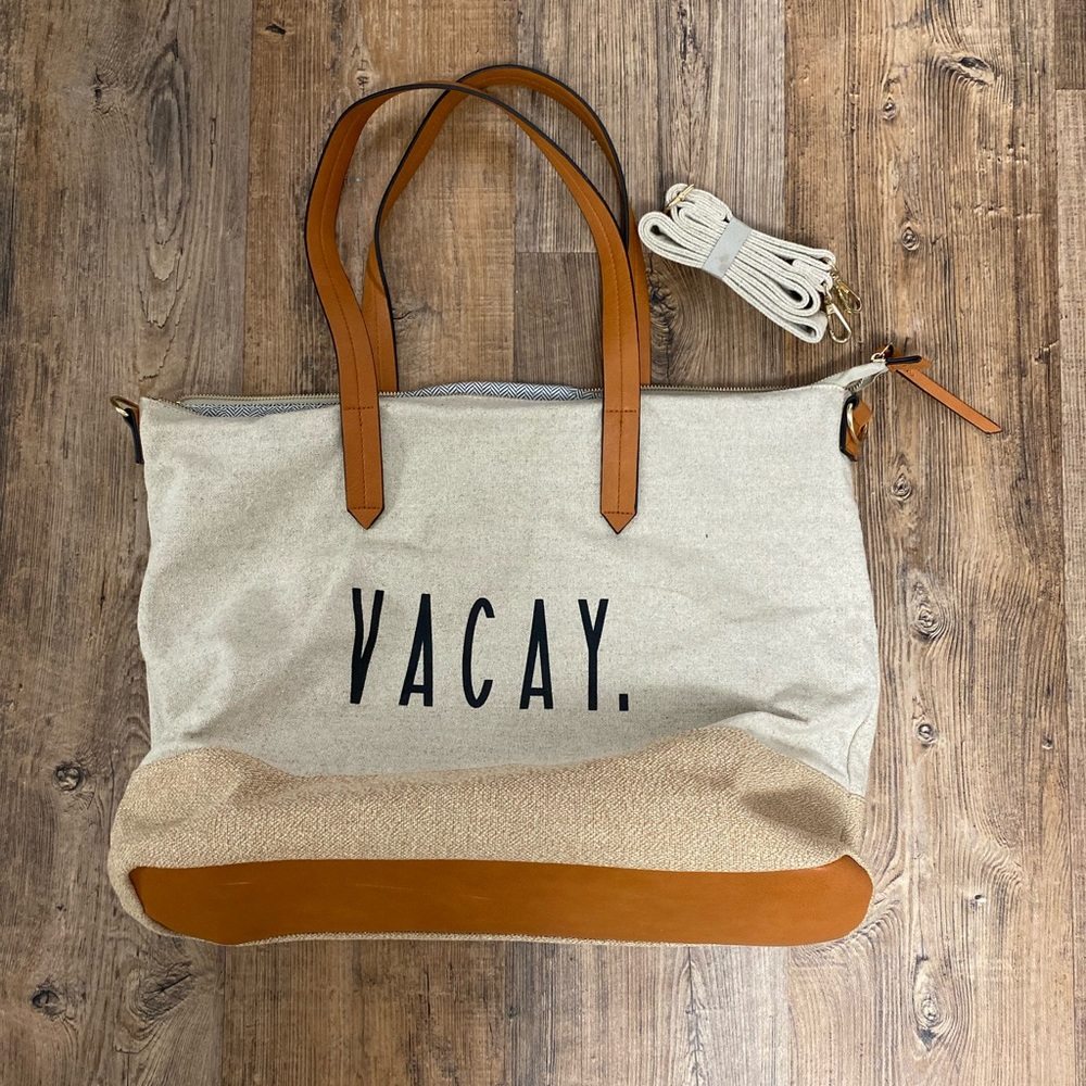 Large Vacay Canvas Tote
